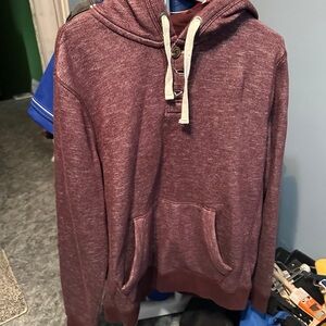 Prince & Fox Burgundy Hoodie with Button Accents